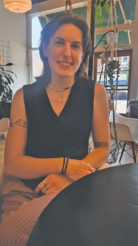 Meet Kelly Ristau: artist, muralist, printmaker, Preston native, and Luther College graduate. Photo by Charlene Corson Selbee