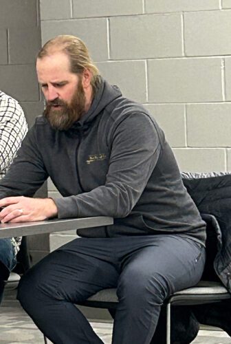 Community member Jeff Lepper addressed the board during the public input period about the semester test policy. Photo by Wanda Hanson