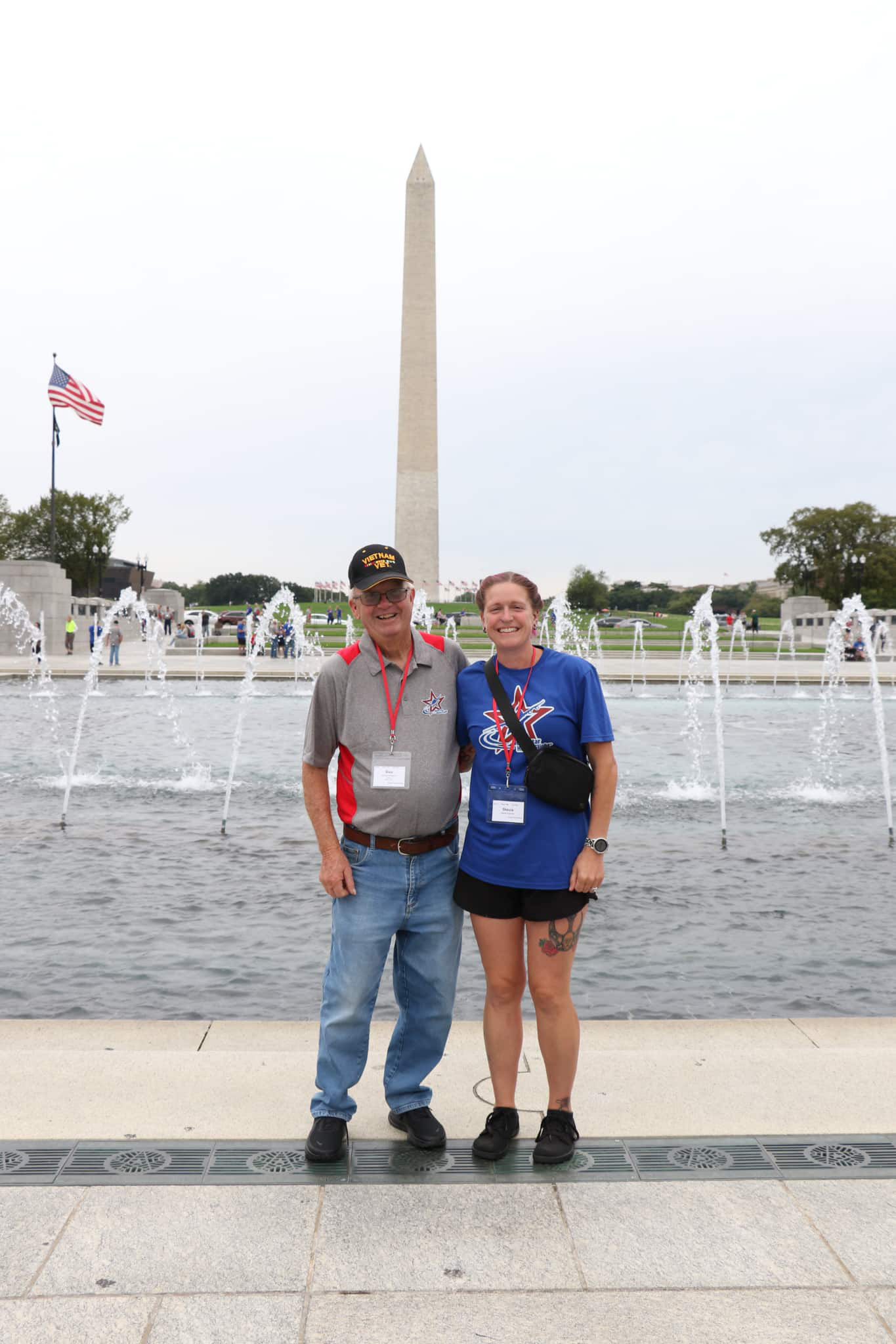 Ron Scheevel with guardian Stevie Gransee at WWII Memorial. Photo submitted