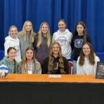 Mabel-Canton middle hitter Kinley Soiney has signed a letter of intent to play college volleyball at the University of Jamestown in North Dakota. The 2025 SEC Player for the Year, four-time All-SEC pick, three-time All-State pick, and Cougar all-time kill leader (2,205) is surrounded by her teammates. Photo by Heather Kleiboer