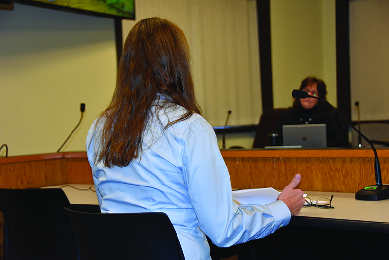 Sheri Allen spoke before the Houston County Board of Commissioners regarding a proposed solar ordinance. Photo by Charlene Corson Selbee