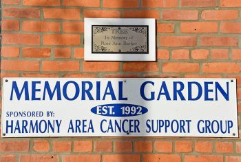 The Memorial Garden sponsored by the Harmony Area Cancer Support Group was established in 1992. Photo by Charlene Corson Selbee
