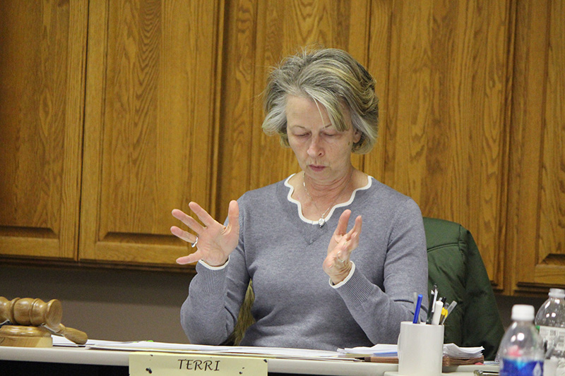 Outgoing Rushford Mayor Terri Benson at the December 22 council meeting. The new council will be sworn in next month. Photo by Kirsten Zoellner