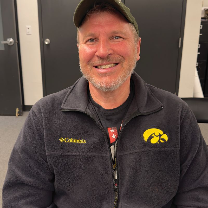 Chuck Schulte introduced the new Caledonia library fundraising chair, Bryan Spier. Photo by Charlene Corson Selbee