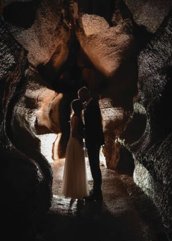 Kaylee and Michael Himlie were married underground at Niagara Cave, Harmony, Minn. Photo by Minnesota Rose Photography