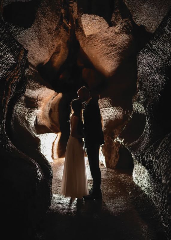 Kaylee and Michael Himlie were married underground at Niagara Cave, Harmony, Minn. Photo by Minnesota Rose Photography