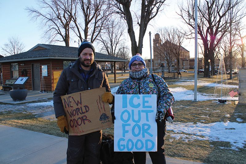 Ben Bisbach, from Canton, and Julie Fryer, from Chatfield, were committed to protesting until they saw changes. Photo by Jason Sethre