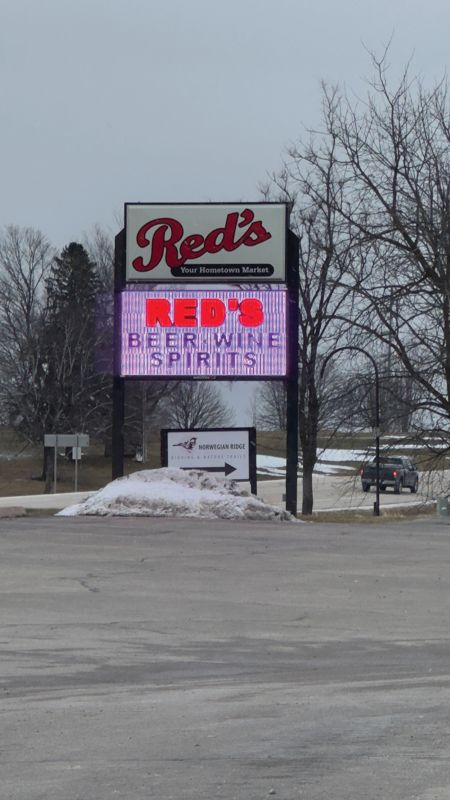 Look for the big Red’s IGA sign on the east end of Spring Grove along Highway 44. Photo by Charlene Corson Selbee