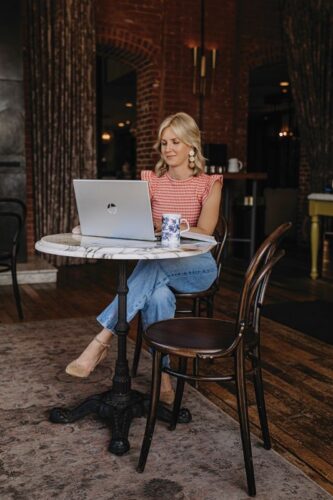 Nikki Olson can work anywhere, anytime from her computer. Photo submitted