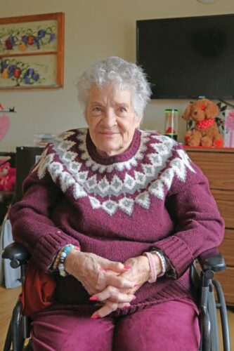 LaVonne “Bonnie” Benike enjoys living at Chosen Valley Care Center, which she lovingly refers to as home, because it not only is her home, but because it feels like home with staff and residents that treat each other like family Photo by Barb Jeffers