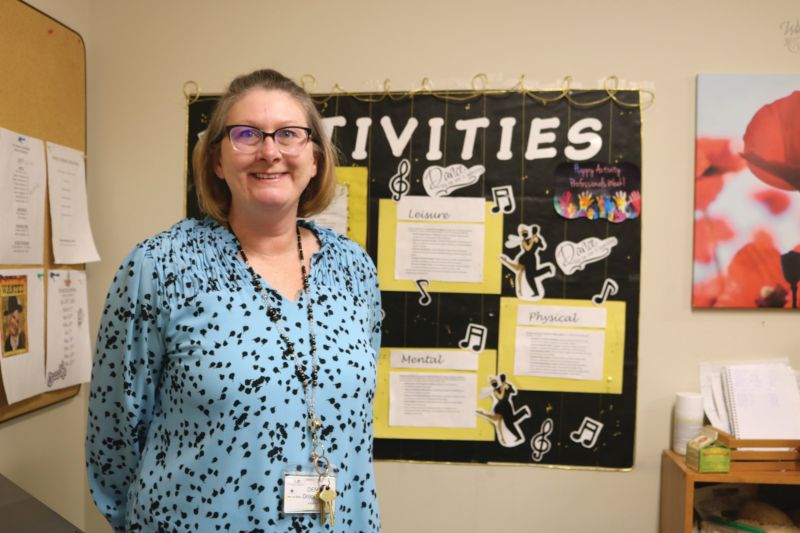 Denise Drogmuller, director of Life Enrichment, has lots of fun activities lined up for the residents. Photo by Barb Jeffers