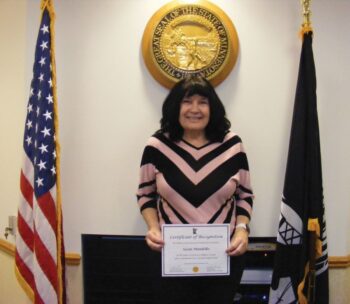 Susan Mandelko, eligibility worker for Social Services, has worked for the county for 35 years. Photo by Karen Reisner