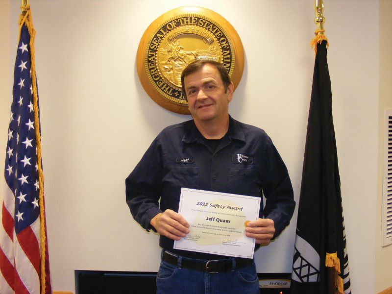 Jeff Quam earned the Safety Award; he makes sure the Highway Shops operate safely. Photo by Karen Reisner