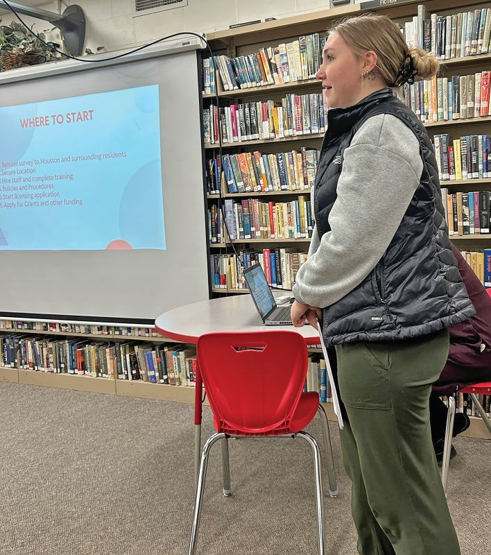 Casey Porter presented her idea for an Early Childhood Education Center at Houston. Photo by Wanda Hanson