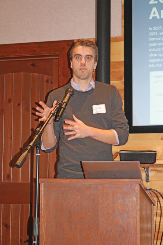 Joe Goetzke, Executive Director speaks to attendees of the Annual Meeting on February 11, 2026. Photo by Barb Jeffers