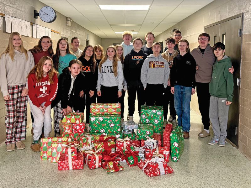 Leadership class and FFA members raised funds to purchase 30 gifts for the Christmas party for the Childhood Cancer Community.