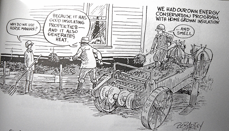 Home-grown insulation.Cartoon by Bob Artley 