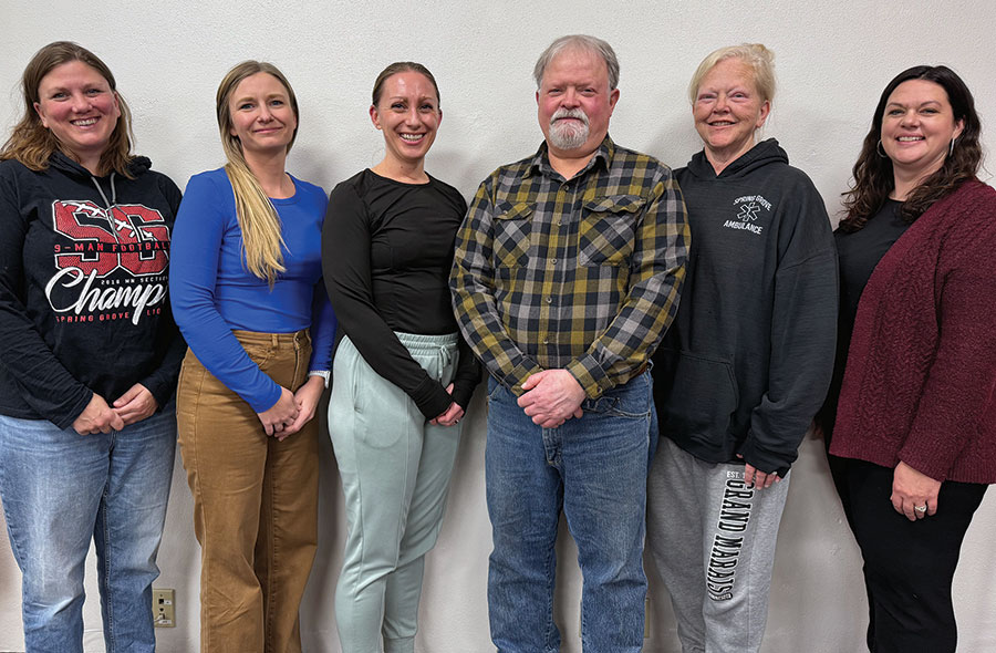Spring Grove School Board members, from left to right, Lisa Myhre, Ashley Olson, Kelly Rohland, Rhan Flatin, Stephanie Jaster, and Mariah Klug. Photo by Charlene Corson Selbee