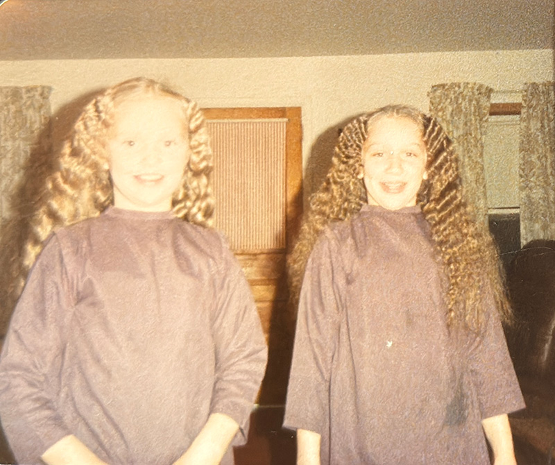 A young Lizzie Hershberger, right, and her sister. Photo submitted