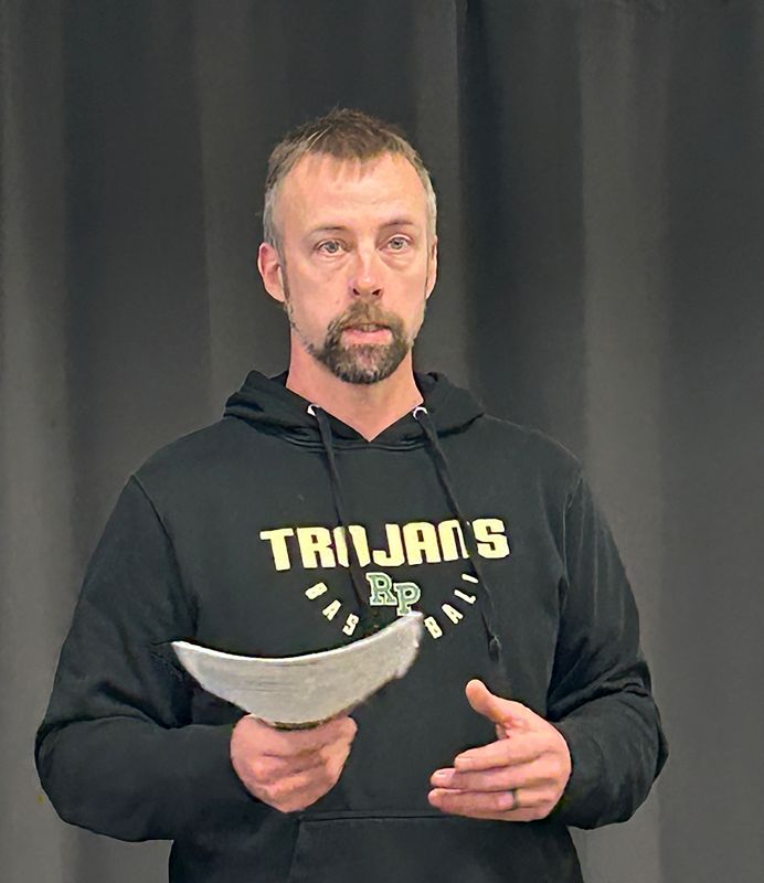 Rushford Mayor Leigh Volkman spoke about some of the loan programs available from the EDA. Photo by Wanda Hanson