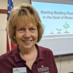 Master Gardener Virginia Nash was on hand to answer questions after the program which launched the Spring Valley Seed Library. Photo by SimplyMary