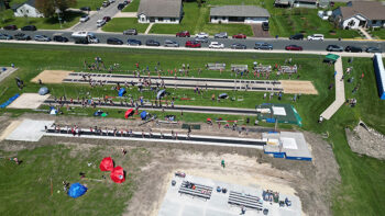 A drone view of some of the event areas at the R-P track. Photo submitted
