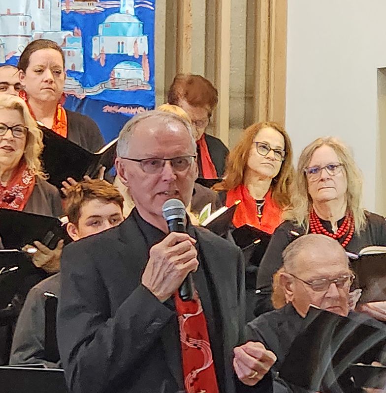 Spring Valley resident and choir director, Elliott Grandall, has a unique way of sharing historical facts and insights of a choral composition which draws listeners into the mystery of musical pieces showcased in a BCS concert. Photo submitted