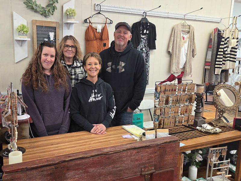 Brittany DeFlorian, Tammi DeFlorian, Rita and Jeremy DeFlorian are the proud owners of SmallTown Square in Preston. Photo by Hannah Wingert