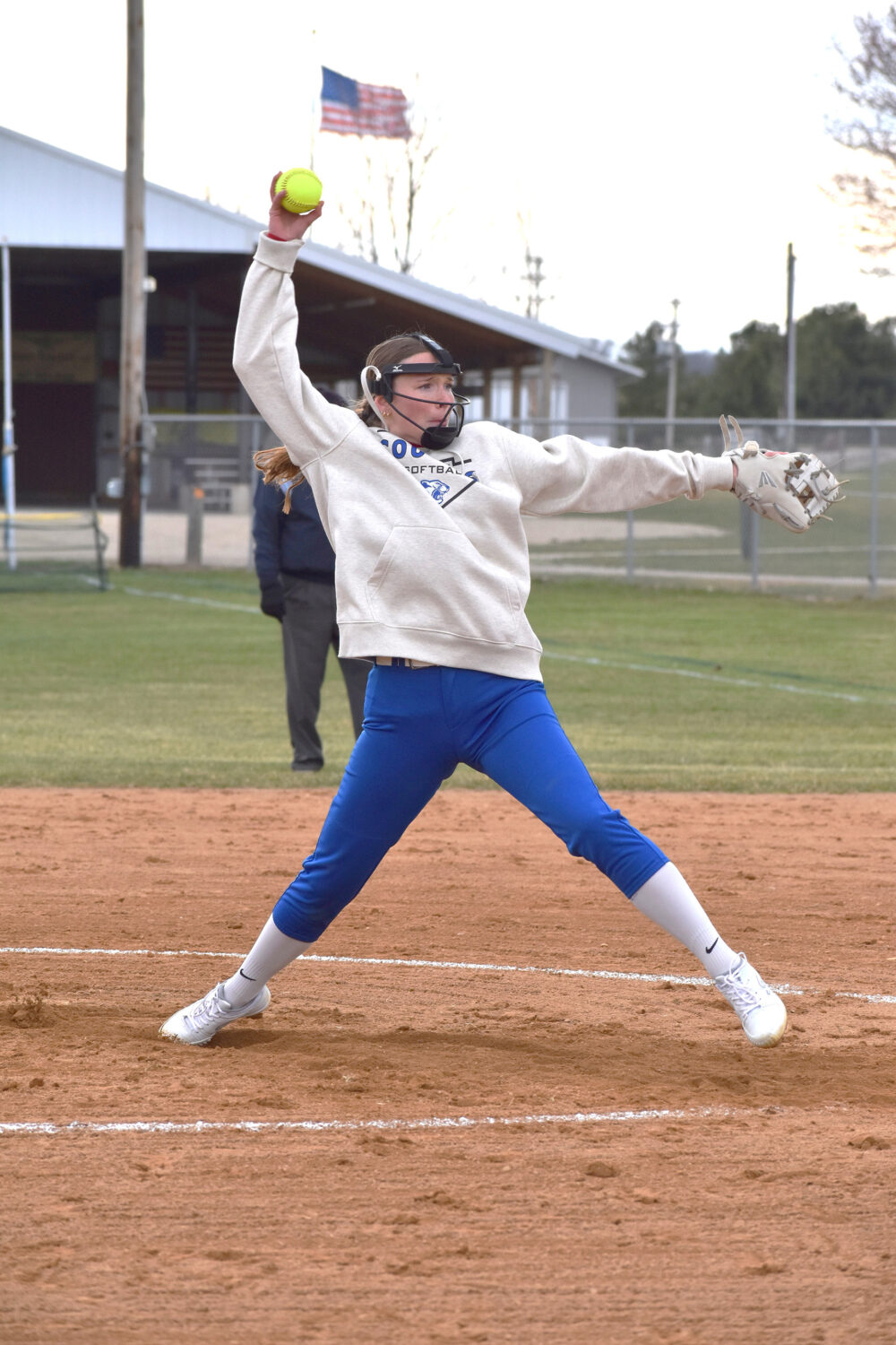 A softball matchup of Mabel-Canton hosting Spring Grove featured pitchers, the Cougars’ Tylar Wenthold (left) and the Lions’ Claire Sherburne (right). Wenthold struck out nine to collect the 7-2 M-C win. Sherburne homered and struck out 14 (walking 15) in defeat. Photos by Heather Kleiboer