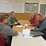 Community members Aaron Bishop and Walker Ward join Harmony City Council members Jesse Grabau and Keith McIntosh for a roundtable discussion. Photos by Charlene Corson Selbee