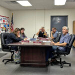 The Houston City Council from left to right: Emily Krage, City Administrator Michelle Quinn, Mayor Scott Wallace, Zeb Baumann and Danny Todd. Steve Westby was absent. Photo by Wanda Hanson