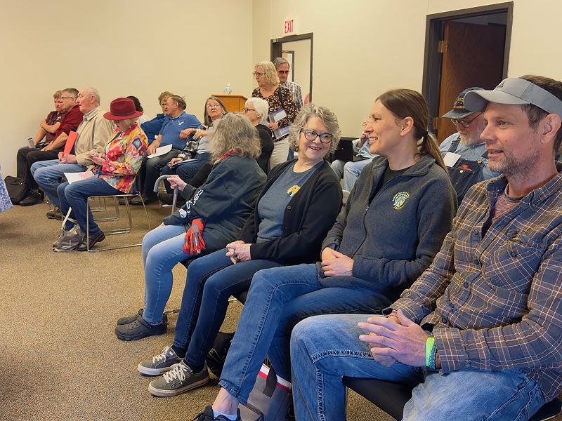Applicants Cory and Jackie Baker and Scott Hatleli and Cindy Cresswell-Hatleli were joined by other concerned Houston County residents at the April 21 commission meeting. Photo by Charlene Corson Selbee