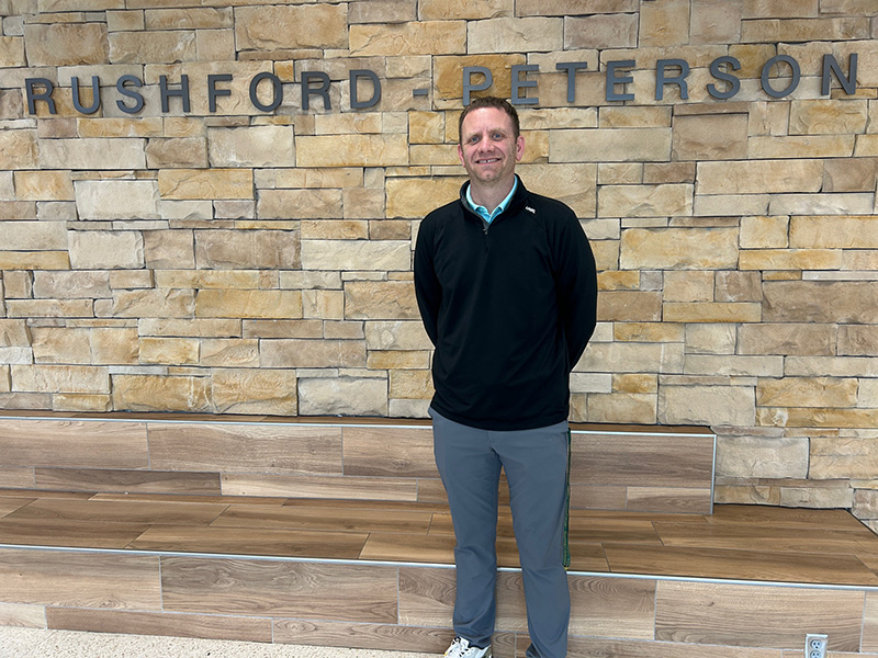 Mr. Timm is proud of being a part of Rushford-Peterson Schools. Photo by Wanda Hanson