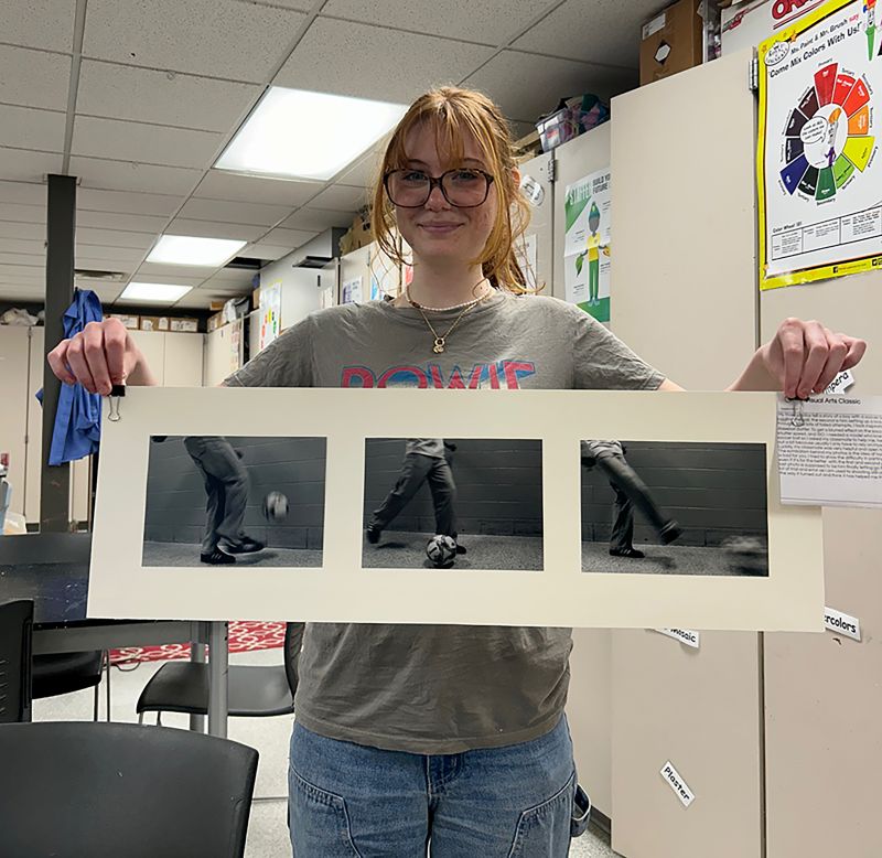 Aubrie Auman showed movement in her photography series highlighting a soccer player.