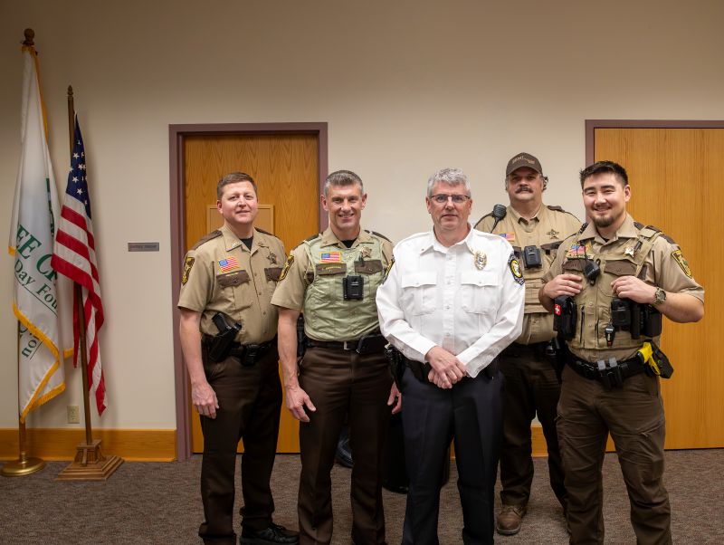 Police Chief Scott Keigley and members of Fillmore County Sheriff’s Office Photo by Leif Erickson