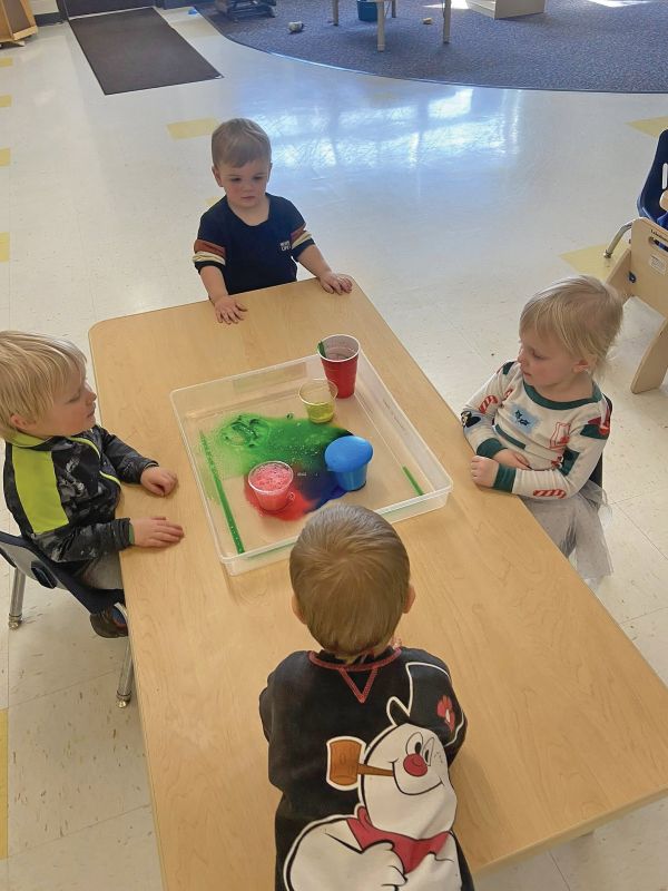 Doing experiments in our toddler room. Photo submitted
