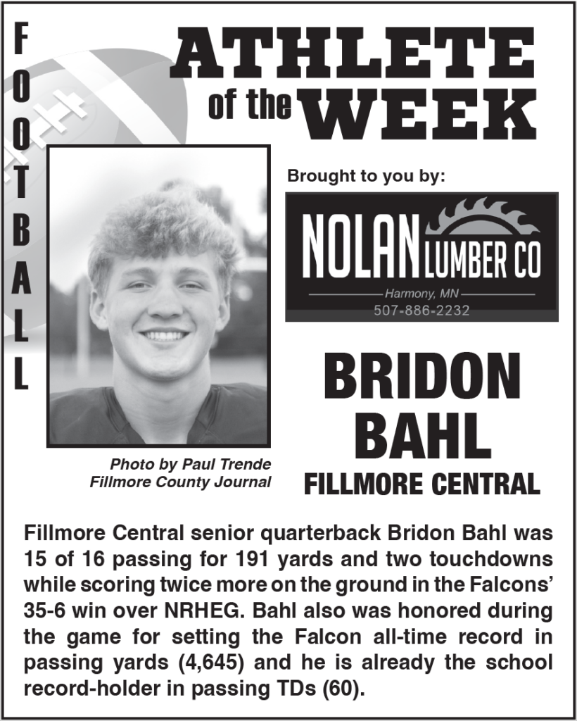 Football: #2 Warriors Wrap up Yellow by Routing Chatfield - Fillmore ...